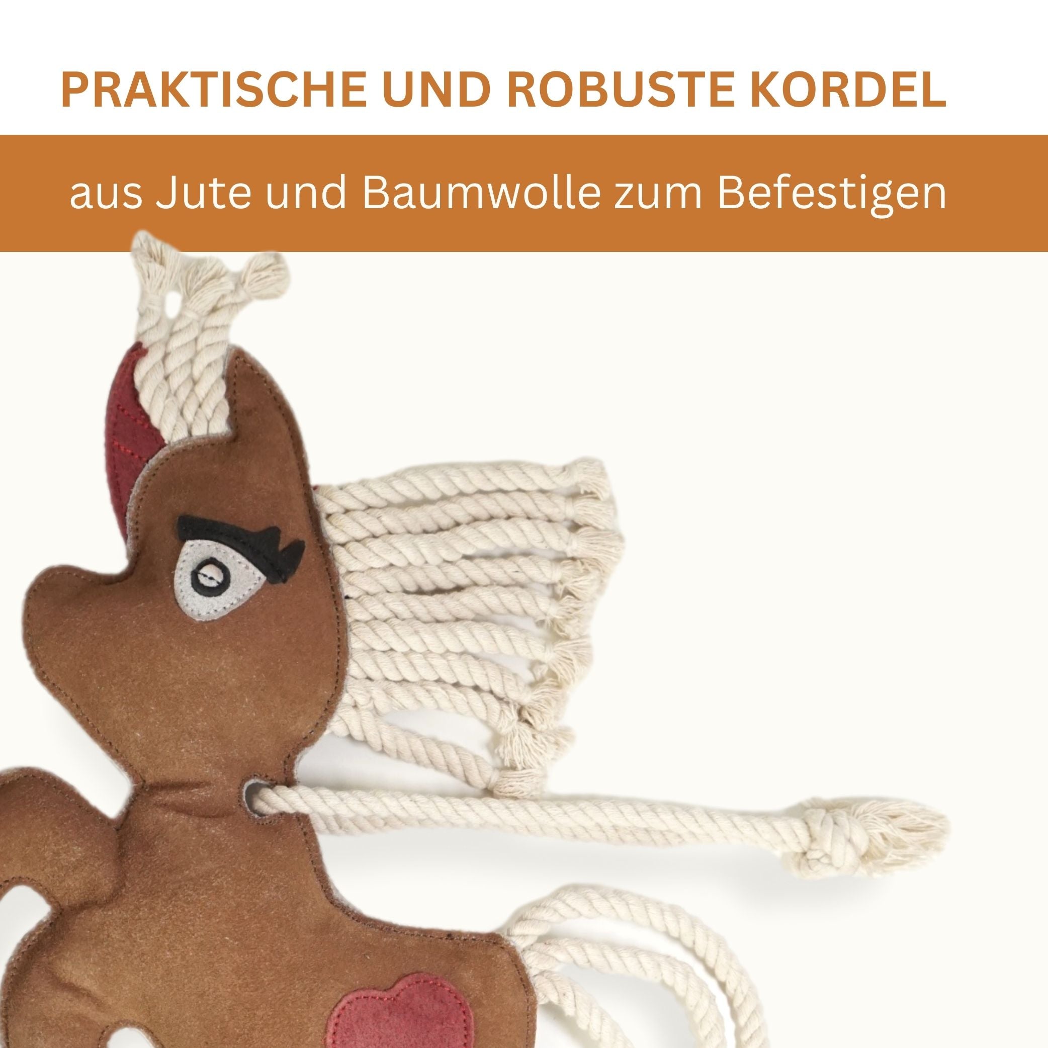 Pferdespielzeug aus Wildleder als Beschäftigung